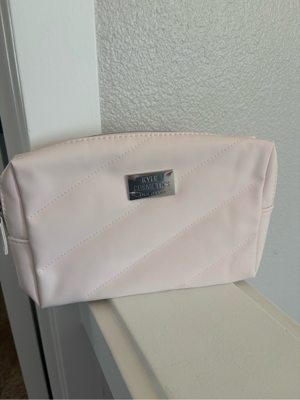 Kylie Cosmetics Blush Quilted Makeup Pouch